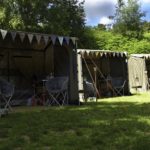 Our 3 tents set up ready to welcome a group of 6 guests at our Back to Nature Weekend 
